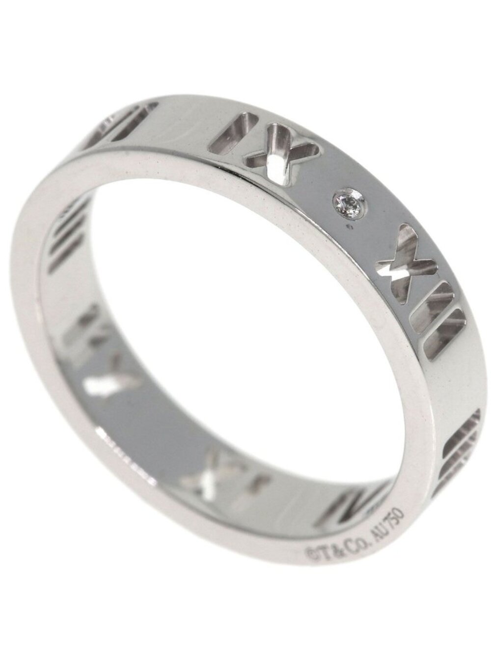 Tiffany & Co Atlas Pierced Diamond Ring 18k White Gold